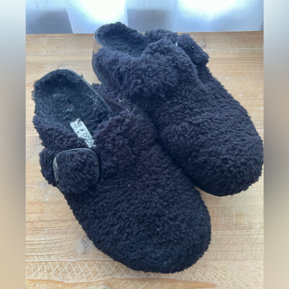 Birkenstocks Papillio Boston Big Buckle Flex Platform Shearling Teddy Black - Picture 11 of 12